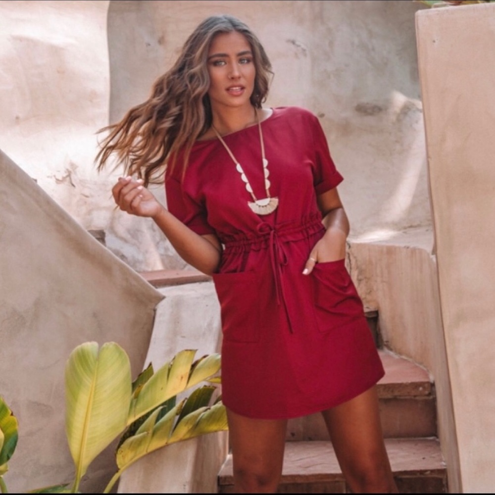 Vici Dress (Burgundy)